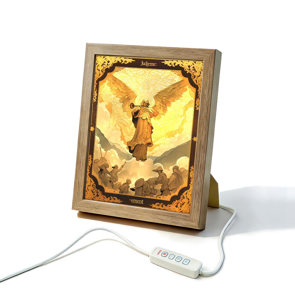 Judgement Tarot Angel LED Light Up Frame, Mystic Spiritual Light Art, Dimmable Night Light Decor product image